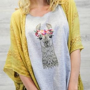 Llama floral crown tank top
